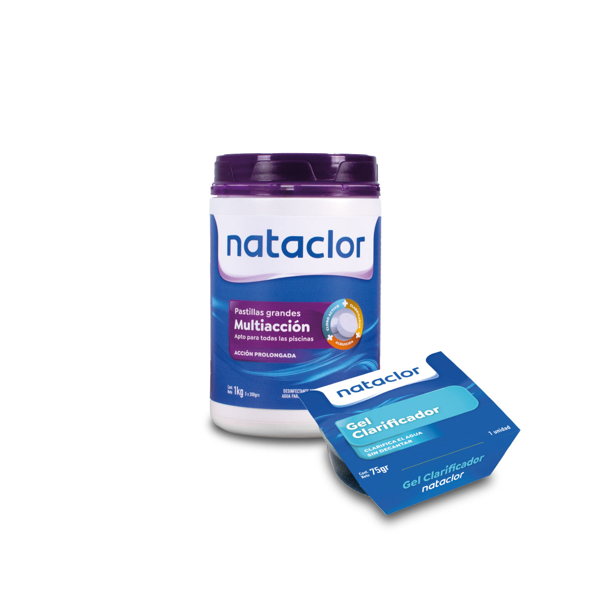 Pastillas Multiacción de 200gr Nataclor 1kg + 1 Gel Clarificador de Regalo