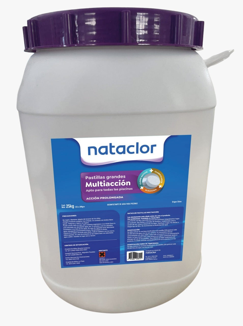 Pastillas Multiacción de 200gr Nataclor 25kg