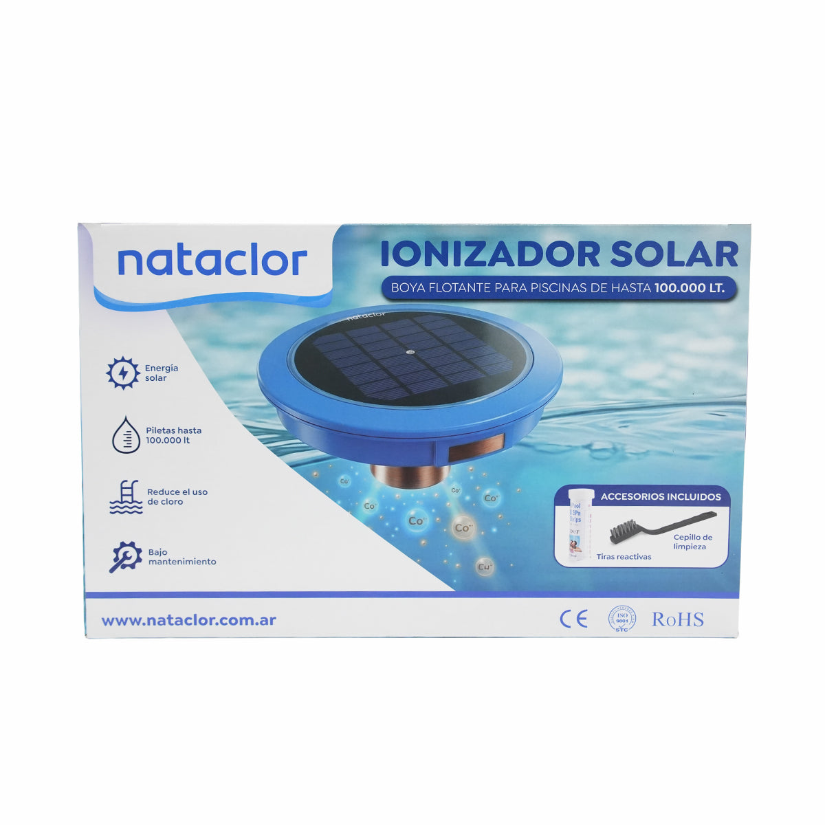Ionizador Para Piletas Nataclor Solar Anti-Sarro y Anti-Bacterias Piscina Ecológico 100000